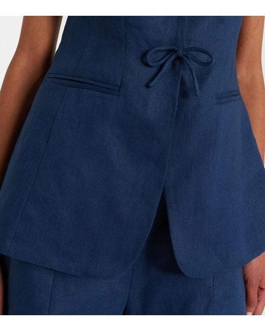 Posse Blue Sabine Linen Vest