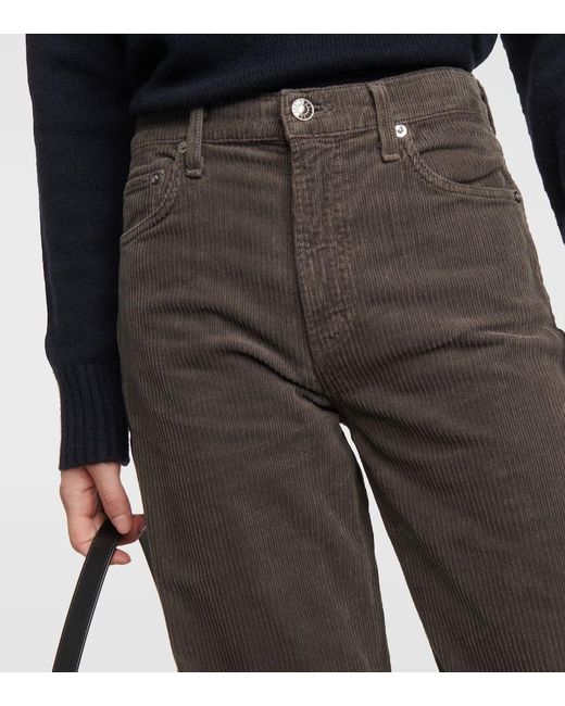 Pantaloni regular Harper in velluto a coste di Agolde in Gray