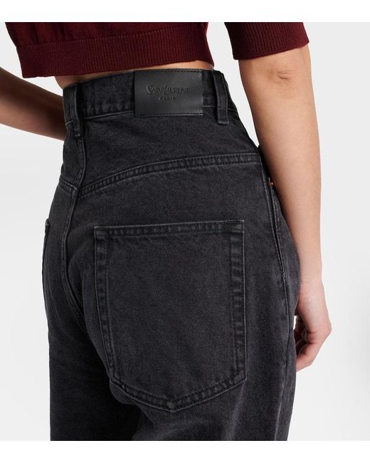 Jean Ample A Taille Haute Saint Laurent en coloris Black