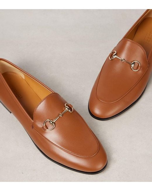 Gucci Brown Jordaan Horsebit Leather Loafers