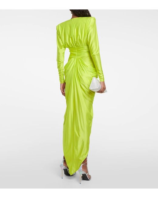Alexandre Vauthier Yellow Draped Jersey Gown