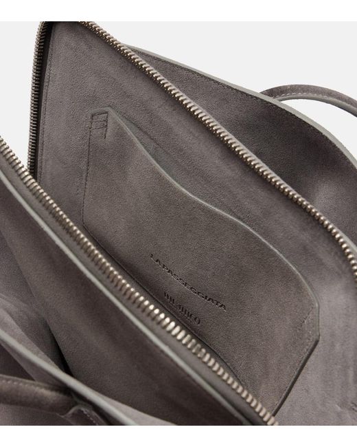 The Attico Brown Tote Bag La Passeggiata Medium Aus Veloursleder