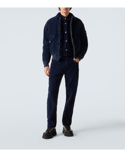 Stone Island Blue Compass Cotton-Blend Corduroy Overshirt for men