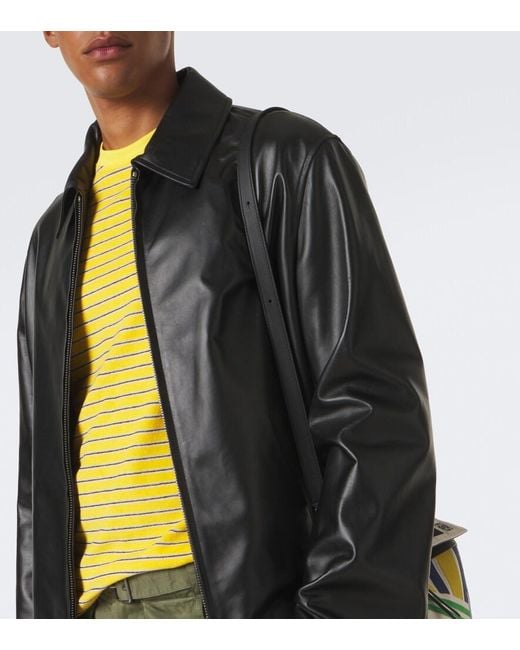 Loewe Yellow Striped Cotton-Blend Terry T-Shirt for men