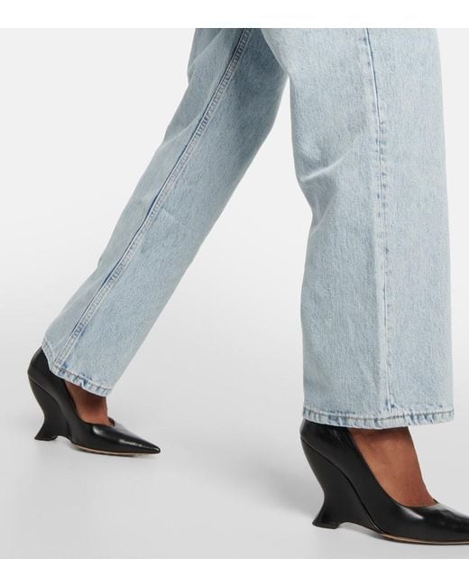 Wardrobe NYC Blue Low-rise Straight Jeans