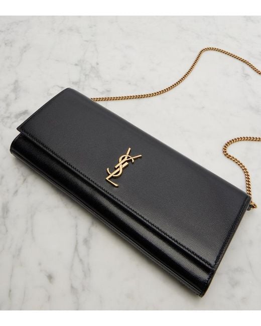 Saint Laurent Black Kate Leather Clutch