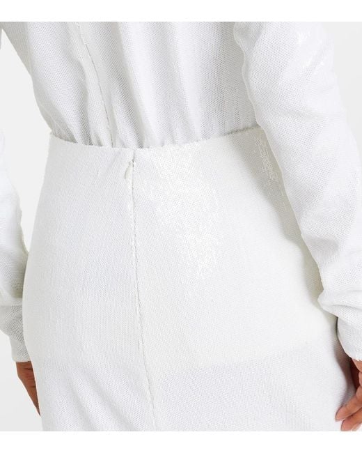 Totême White Sequined Maxi Skirt