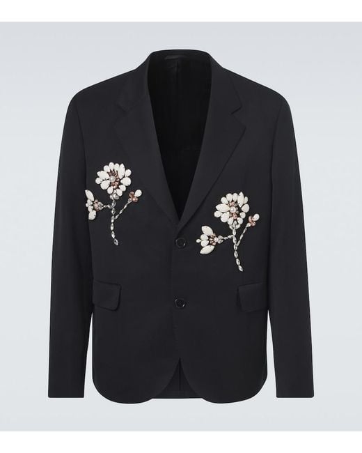 Simone Rocha Blue Embellished Blazer for men