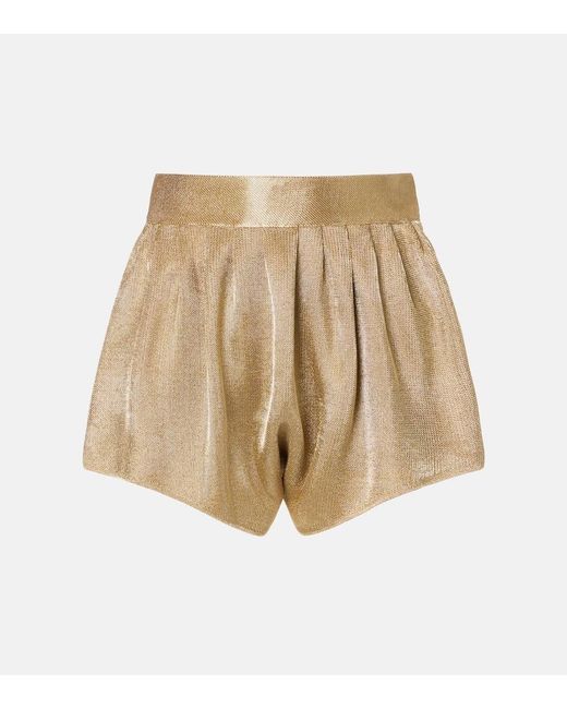 Alaïa Natural High-Rise Mesh Shorts
