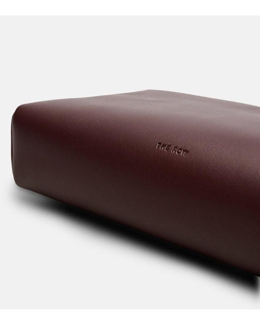 The Row Purple Squared Compact Leather Clutch