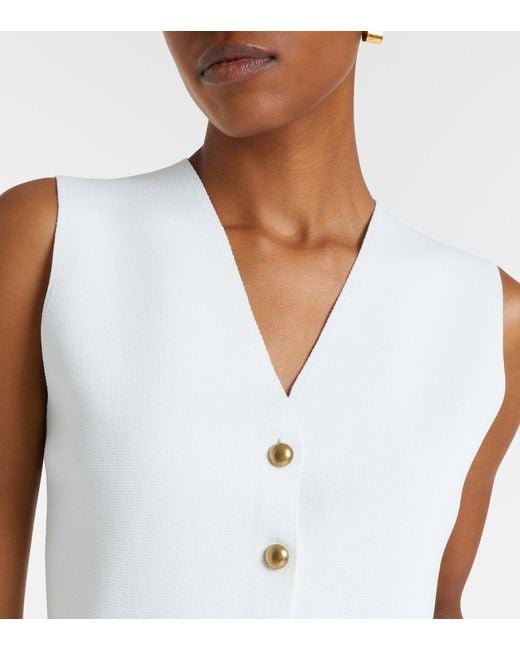 Max Mara White Knitted Crepe Vest