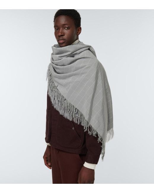 Undercover Gray Checked Scarf for men