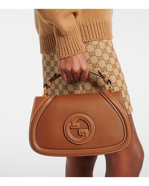 Gucci Brown Tote Blondie Small Aus Leder