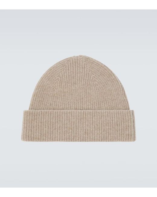 Zegna Natural Ribbed-Knit Cashmere Beanie for men