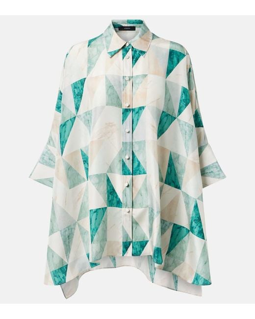 Chemise Arcole Imprimee En Soie Joseph en coloris Blue