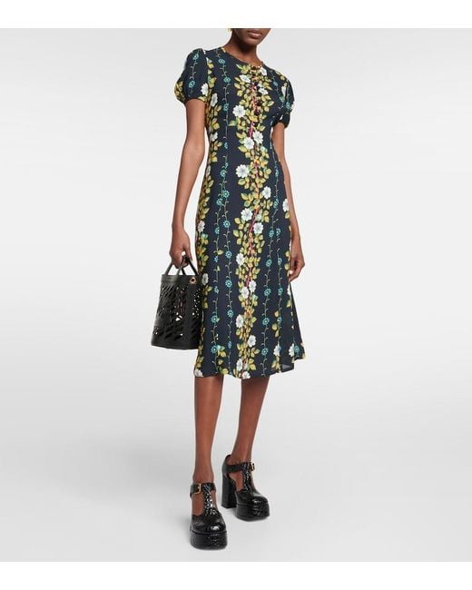 Etro Green Floral Midi Dress