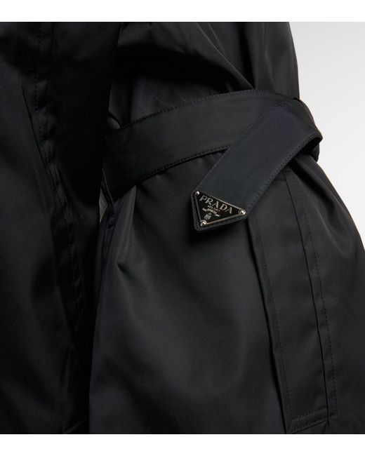 Prada Black Re-Nylon Double-Breasted Raincoat