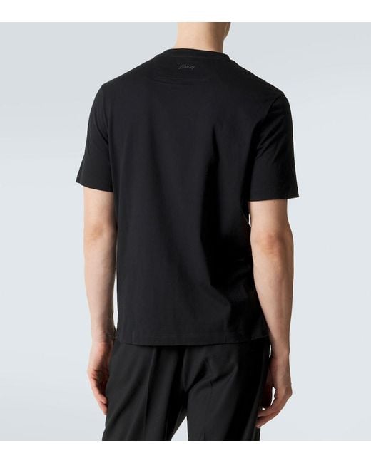 Brioni Black Cotton Jersey T-Shirt for men