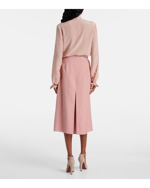 Valentino Pink High-Rise Wide-Leg Skort