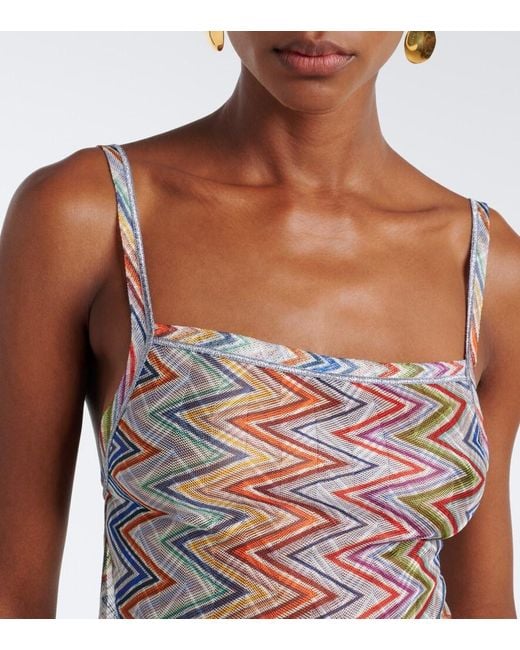 Missoni Blue Zigzag Open-Back Top