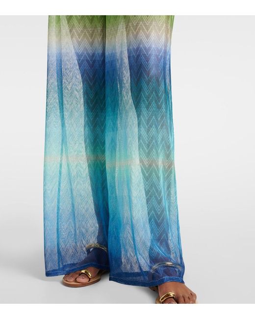 Missoni Blue Zigzag Palazzo Pants