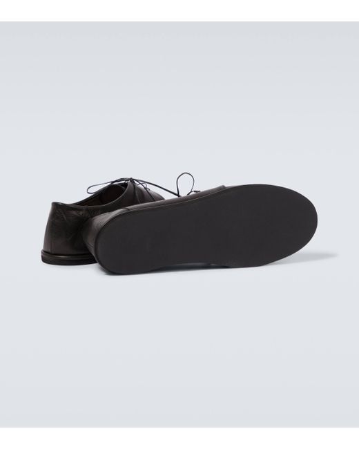 Auralee Black Leather Derby Shoes for men