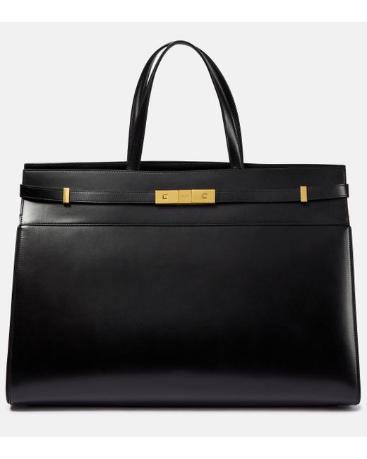 Saint Laurent Black Manhattan Large Leather Tote Bag