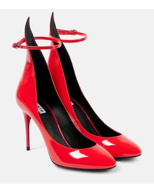 Alaïa Red Decollete Patent Leather Pumps