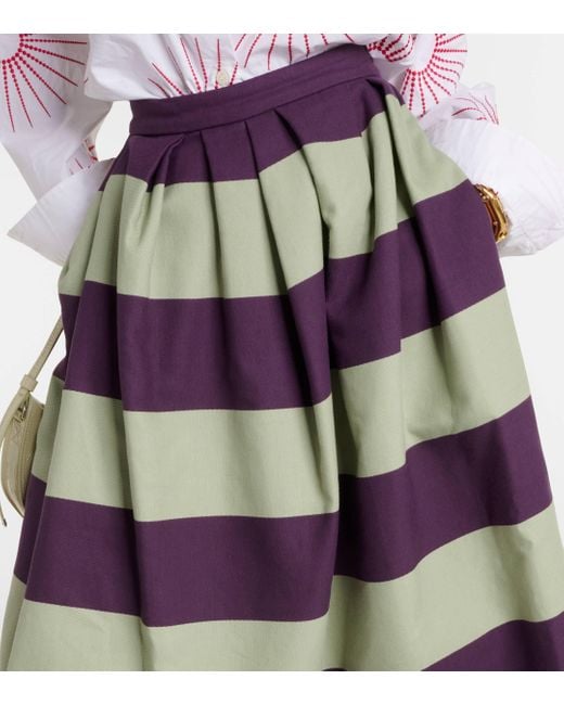 Dries Van Noten Multicolor Striped Cotton Midi Skirt