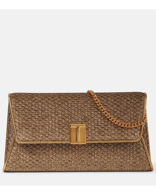 Tom Ford Brown Noble Metallic Clutch