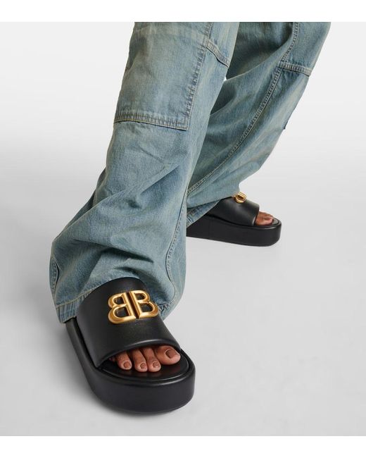 Sandali Rise BB in pelle con platform di Balenciaga in Black
