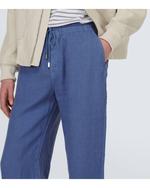 Vilebrequin Blue Pacha Linen Wide-leg Pants for men
