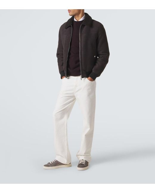 Kiton Gray Suede Sneakers for men