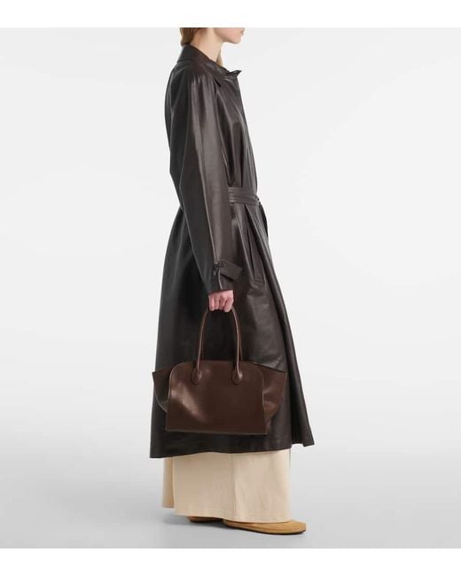 The Row Brown Marlo 12 Leather Tote Bag