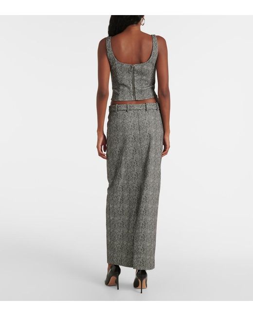 Staud Gray Murray Herringbone Maxi Skirt