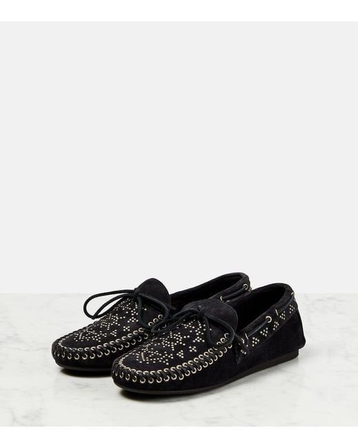 Mocasines con puntera redonda y apliques Isabel Marant de color Black