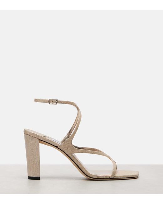 Jimmy Choo Azie 85 Metallic Leather Sandals
