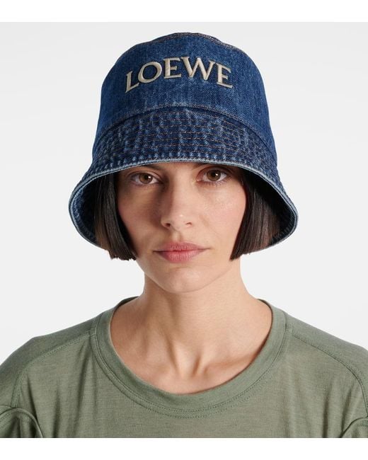 Loewe Paula's Ibiza Logo Denim Bucket Hat in Blue | Lyst