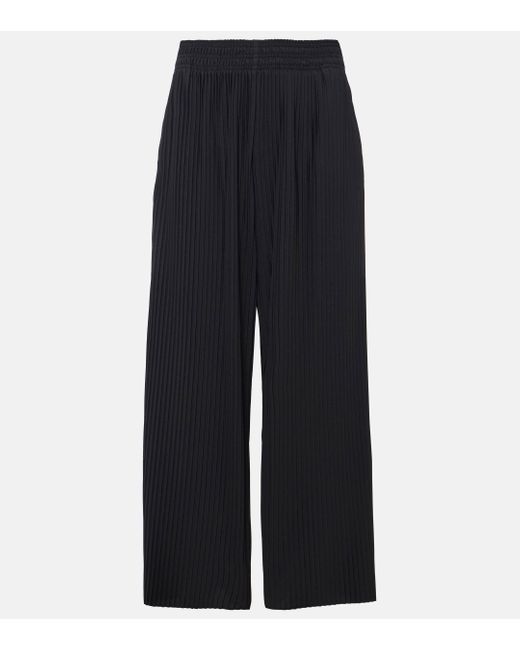 Max Mara Blue Rolanda High-Rise Wide-Leg Pants