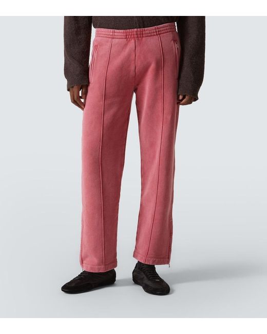 Our Legacy Red Cotton Jersey Track Pants for men