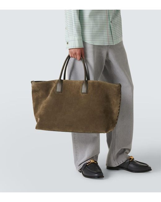 Bottega Veneta Tote Bag Cabat Large Aus Veloursleder in Green für Herren