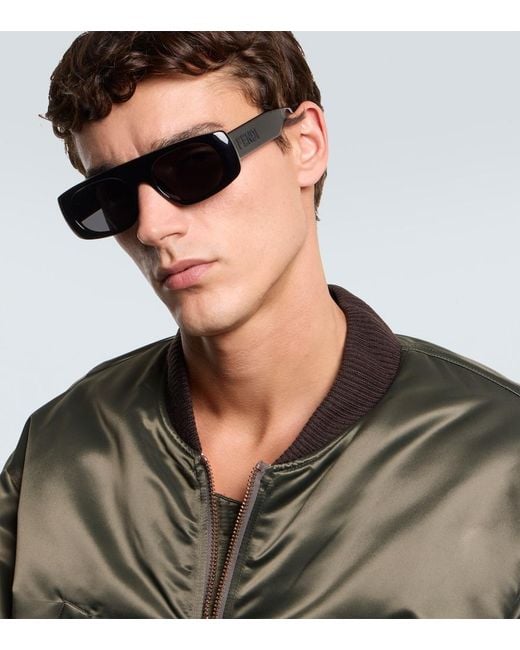 Fendi Gray Flat-Top Sunglasses for men