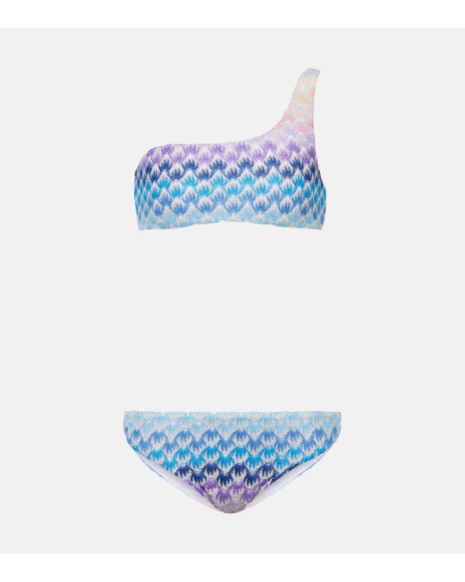 Haut de bikini asymetrique Missoni en coloris Blue