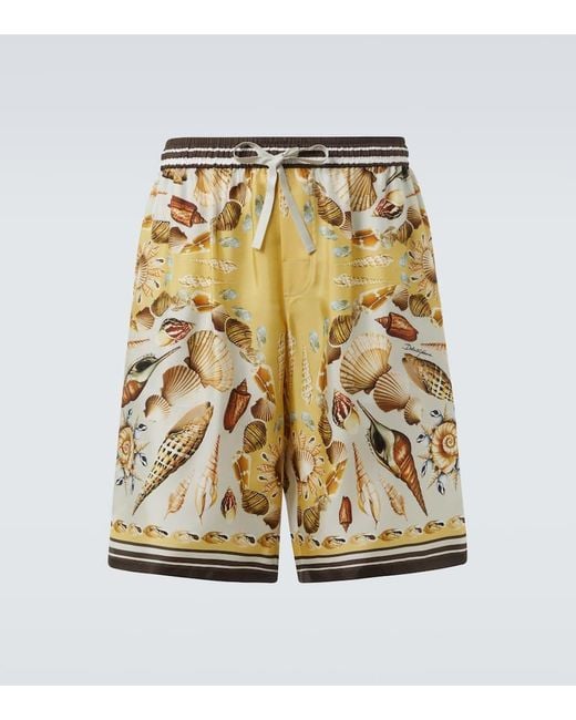 Dolce & Gabbana Natural Silk Shorts for men