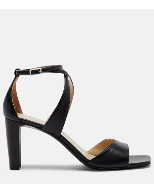 Lemaire Black Cross Leather Sandals