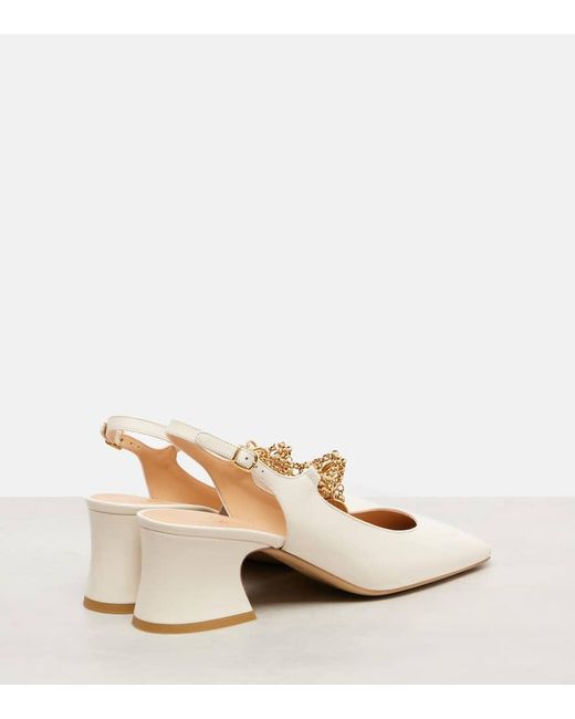Chloé Natural Slingback-Pumps Charms 55 Aus Leder