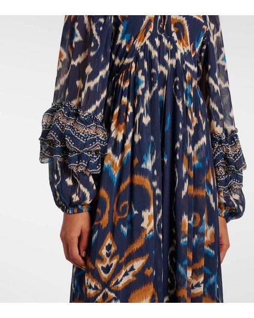 Robe Longue A Fleurs Farm Rio en coloris Blue