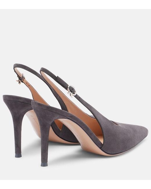 Escarpins Slingback Robbie 85 En Daim Gianvito Rossi en coloris Gray