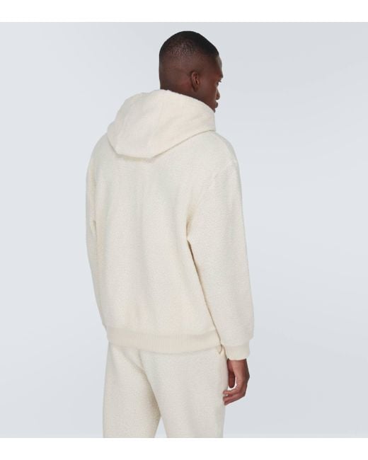 Loro Piana White Cotton, Cashmere, And Wool Hoodie for men
