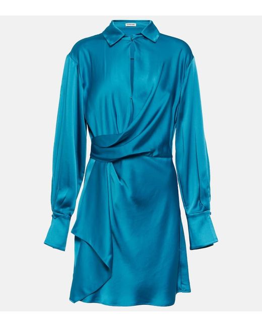 Vestido corto Talit de saten Jonathan Simkhai de color Blue